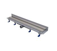 SCHWAB Canaleta de ducha de pared estándar: rejilla de 650 mm, desagüe de 40 mm, altura 65 mm (ajustable 65 - 87 mm), marco de 15 mm, flujo de 35 - 38 l/min (EN 1253-2), capacidad de carga K3 (300
