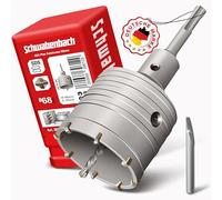 SCHWABENBACH® Corona Perforadora SDS Plus 68 mm | Broca de Corona para Cajas de Enchufe 68mm - Sierra de Corona para Mampostería con 8 Dientes de Carburo