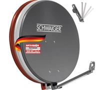 SCHWAIGER 258 Antena Sat de Aluminio Offset LNB Brazo Soporte mástil Sistema 88 x 88 cm Antracita