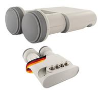 SCHWAIGER 5095 Quad LNB 4-participantes Digital Accesorios para Parábola Protección contra la intemperie Accesorios Dorados Gris Claro Receptor Satélite Eutelsat Astra