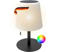 SCHWAIGER 660166 Lámpara solar para exterior Lámpara de sobremesa LED RGB Lámpara de exterior Luz solar Lámpara de exterior Luz de jardín regulable blanco cálido Micro USB cambio de color