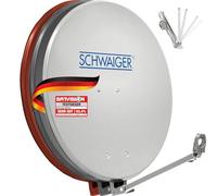 SCHWAIGER Antena parabólica Offset Brazo Soporte LNB Mástil Sistema Sat Aluminio 88,0 x 88,0cm Gris Claro