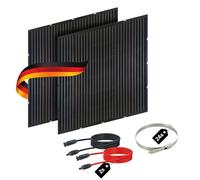 SCHWAIGER Módulo solar de cristal Slim-Line 2 unidades 400Wp panel solar fino Balcón central de energía estrecho plano delgado sin marco ligero fotovoltaico monocristalino cable de extensión solar de