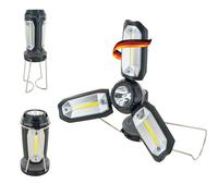 SCHWAIGER CALED300 Linterna 2 en 1 para camping, con batería, 6 modos de luz, lámpara LED Powerbank USB hembra al aire libre plegable soporte