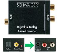 Schwaiger DAC Convertidor Digital Coaxial Toslink a Analógico Cinch