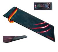 SCHWAIGER GM700 Gaming Mouse Pad Alfombrilla de ratón Alfombrilla de Escritorio Accesorios de Ordenador XXL 750x300mm Bordes cosidos Antideslizantes Negro-Rojo