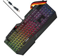 Schwaiger GT108 USB Teclado Gaming RGB LED Iluminación Teclas Multimedia Gamer