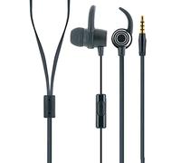 SCHWAIGER KH470S 512 - Auriculares in-ear con almohadillas de silicona para micrófono, cable fino, botón de aceptación, cancelación de ruido, cable de 1,2 m, 100 dB, color negro