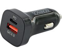 SCHWAIGER LADC1238 - Cargador de Coche USB C y A, Adaptador de Encendedor de Cigarrillos para Coche, 12 V, 24 V, Adaptador Compacto Mini
