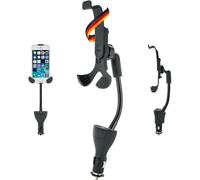 Schwaiger LHSP200 513 Universal Soporte con Brazo Flexible para Moviles y Tablets en Coche, Negro (Conjunto de 2)