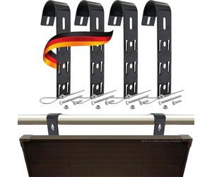 SCHWAIGER SOGM0100 Juego de 4 soportes para panel solar para balcón, montaje en barandilla, montaje en balcón, sistema solar, montaje de dos módulos