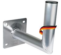 SCHWAIGER Soporte de pared SAT de 25 cm, soporte para antena parabólica para cuencos de satélite de hasta 60 cm de diámetro, resistente al viento hasta 190 km/h, soporte de pared de aluminio
