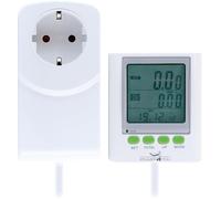 SCHWAIGER STEM0015 - Medidor de costes de electricidad, medidor de consumo de energía, adaptador de enchufe con pantalla separada con cable de extensión