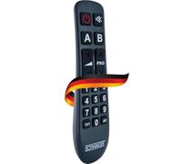 SCHWAIGER UFB1100 533 Mando a Distancia Universal 20 Botones Mando a Distancia para Personas Mayores Mando a Distancia de Repuesto para TV Mando a Distancia simplificado Incl. Pilas