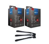 Schwalbe 2 cámaras 21F 27,5 pulgadas Freeride SV 40 mm - incluye | Apto para neumáticos ETRTO 54/75-584 y 27.5+ Plus, válvula Sclaverand, juego incluye 3 palancas de montaje MSZweirad estables