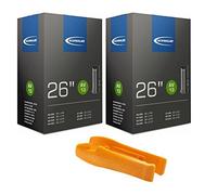Schwalbe &apos Manguera AV 13 - 26 - Juego de 2 Válvula de Auto, incluye SKS Desmontador de neumáticos