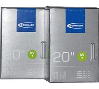 Schwalbe AV7 Cámara de Aire, Unisex-Adult, Negro, 20'', Pack of 2