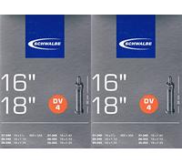 Schwalbe DV 4 - Manguera (2 unidades, 16 pulgadas, 18 pulgadas, válvula de flash Dunlop Express DV4)