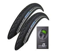 Schwalbe Marathon 44-355 GreenGuard - Neumáticos de alambre para bicicleta (2 unidades, 18 x 1,65)