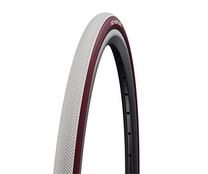 Schwalbe Neumático Unisex para Adultos, Color Blanco y Burdeos, 26 x 1,0
