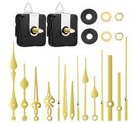 Schwamm 2 piezas de mecanismo de movimiento de reloj de cuarzo de 20 mm con 5 pares de manecillas doradas de repuesto