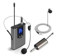 Schwamm Auriculares InaláMbricos PortáTiles UHF/MicróFono Lvalier con Transmisor y Receptor de Petaca, Salida de 1/4 de Pulgada 1 A 1