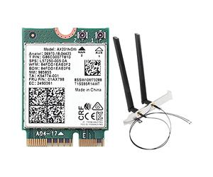 Schwamm AX201NGW Tarjeta WiFi con Antena 2.4 GHz+5Ghz WiFi 6 3000Mbps M.2 CNVio2 Bluetooth 5.1 Tarjeta de Red WiFi para Win10