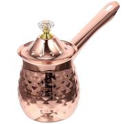Schwamm Cafetera Turca de Cobre - Cafetera, Tetera - Calentador de Leche, Chocolatera y Tarro de Hierro Fundición de Mantequilla 600 ML de Oro Rosa de Alta Calidad.