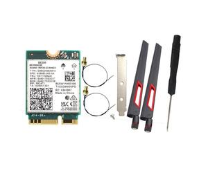 Schwamm - Tarjeta WiFi WiFi 7 BE200 BE200NGW + 2 Antenas 10DB BT 5.4 802.11AX Adaptador de cubo sin banda M.2 NGFF para Win10/11
