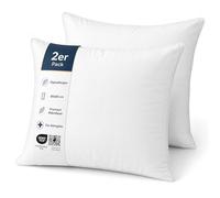 Schwar Textilien Almohada acolchada de alta calidad, 80 x 80 cm, antialérgica, cantidad de relleno ajustable, antiácaros, con cremallera, transpirable y regula la temperatura, suave, mullida, juego de