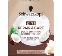 Schwarzkopf - Champú Sólido + Acondicionador Sólido 2 en 1 Repair&Care, 60 g, Para cabello seco o dañado - Suaviza y cuida la estructura del cabello para un aspecto sano