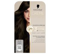 Schwarzkopf - Coloración permanente - Creme Supreme - Resultado color uniforme - Coloración crema para el cuidado - Pre-serum - Coloración - Máscara de cuidado - Cobertura 100% cabello blanco - 4-0