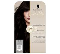 Schwarzkopf - Coloración permanente - Creme Supreme - Resultado color uniforme - Coloración crema para el cuidado - Pre-serum - Coloración - Máscara de cuidado - Cobertura 100% cabello blanco - 3-0