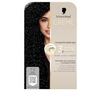 Schwarzkopf - Coloración permanente - Creme Supreme - Resultado color uniforme - Coloración crema para el cuidado - Pre-serum - Coloración - Máscara de cuidado - Cobertura 100% cabello blanco - 1-0