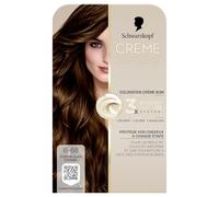 Schwarzkopf - Coloración permanente - Creme Supreme - Resultado de color uniforme - Coloración crema para el cuidado - Pre-serum y máscara de cuidado - Cobertura 100% cabello blanco - 6-68 - Chatain