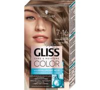 Schwarzkopf Gliss Color Hair Color 7-16 Cool Ash Blonde Permanent Hair Color, Pack de 3, 143 ml