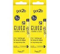 Schwarzkopf got2b gel de pegado para colocar bordes y peinar cejas, 2 en 1, sujeción de 72 horas, sin residuos blancos o adherencia, vegano, sin silicona, sin alcohol, 16 ml (Paquete de 2)