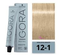 Coloración Permanente en Crema Schwarzkopf Igora Royal Highlifts Nº 12.1 Nº 12-1 Nº 9.0-rubio muy claro 60 ml