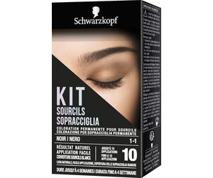 Schwarzkopf, Kit de cejas para coloración permanente para cejas, tinte para cejas, hasta 10 aplicaciones, tono 1-1 negro