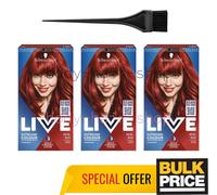 Schwarzkopf LIVE 035 Real Red Intense Pigment Permanent Hair Color 3-Pack
