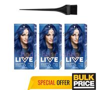 Schwarzkopf LIVE 095 Electric Blue Color de pelo semipermanente 3 piezas