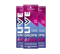 Schwarzkopf Live Color Drops Petal Pink (3 x 30 ml), gotas dosificables de color para un look individual, tinte para mezclar con el acondicionador, coloración temporal dura hasta 12 lavados