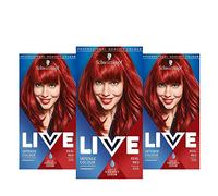 Schwarzkopf Live Colour Intense Coloration Hair Coloration, Tinte de pelo rojo permanente, 35 tonos reales, 3 unidades