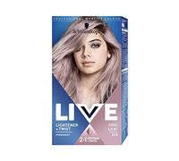 Schwarzkopf Live Lightener + Twist Pink Hair Dye, paquete de 3 colores permanentes con aclaramiento 2 en 1, 104 Cool Lilac