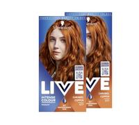 Schwarzkopf LIVE Intense Colour Color 077 Caramel Copper (2 x 142 ml), coloración permanente con suero que intensifica el color, tinte para el cabello permanente para una cobertura perfecta de las