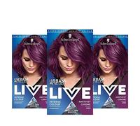 Schwarzkopf Live Intense Colour Tinte para el cabello, color permanente y suero vibrante, 3 x U69 amatista cromada