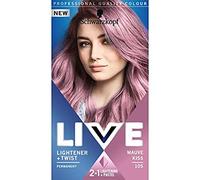 Schwarzkopf LIVE Lightner & Twist Mauve Kiss - Kit de Tinte Permanente y Aclarador de Cabello 105, Color Pastel Con Fórmula 2 en 1, Aclaramiento y Color de Larga Duración