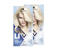 Schwarzkopf Live Max Blonde 00B (2 x 142 ml), blanqueador para hasta 9 niveles de aclarado sin amarilleo, aclara el cabello con tecnología antirotura