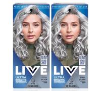 Schwarzkopf LIVE Ultra Brights Silver Hair Dye, Steel Silver 098 PACK OF 2