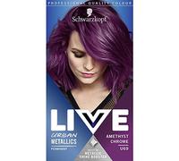 Schwarzkopf LIVE Urban Metallics - Tinte permanente para el cabello, color morado con infusión de aceite de coco para cabello brillante, amatista cromada U69